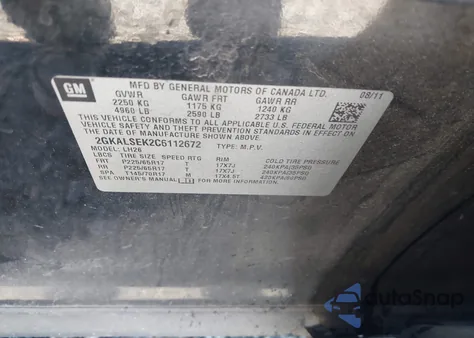 2012 GMC Terrain Sle-2 from USA, damaged, VIN 2GKALSEK2C6112672